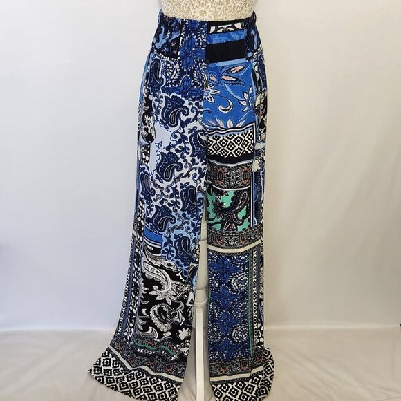 Chicos Women 1/8-M Paisley Floral Artisan Pull On Wide Leg Palazzo Pants Boho - Picture 5 of 11